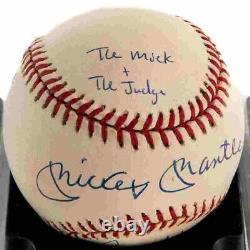 New York Yankees Mickey Mantle Aaron Juge Dual Signé Omlb Baseball Psa Adn Mlb