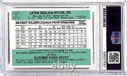 Nolan Ryan 1984 Donruss Carte De Baseball #60 Autographiée Houston Astros Psa/adn