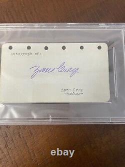 Page d'album signée autographiée par Zane Grey, PSA/DNA sous verre et certifiée