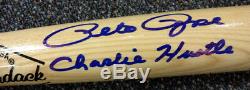 Pete Rose Autographed Blonde Rawlings Bat Reds Charlie Hustle Psa / Adn 64923