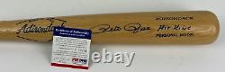 Pete Rose Psa/adn Signé Adirondack Baseball Bat Autographié Hit King Coa