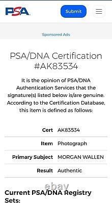 Photo 8x10 de Morgan Wallen certifiée PSA/DNA avec COA signé par l'artiste country autographié PSA