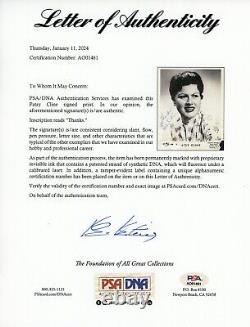 Photo promotionnelle autographiée signée par Patsy Cline pour Decca Records avec certification PSA DNA