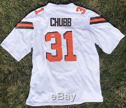 Psa / Adn Cleveland Browns Nick Chubb Signé Autographed Football Jersey Go Browns