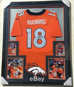 Psa / Adn Denver Broncos Manning Signé Autographié Peyton Encadré Jersey Football