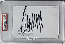 Psa / Adn Président Atout Signé Autographié Donald Make America Grande Carte Postale