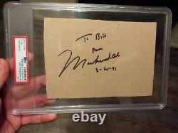 Psa/adn 10x7 Signature Originale Muhammad Ali Autographe Datée Du 3-26-91