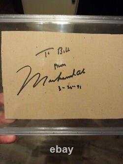 Psa/adn 10x7 Signature Originale Muhammad Ali Autographe Datée Du 3-26-91