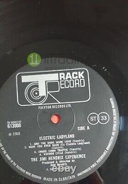 Psa/adn Autographié Jimi Hendrix 3ème Uk Album Electric Ladyland Avec Texte Bleu