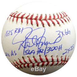 Rafael Palmeiro Autographiée Mlb Baseball Orioles Statball 6 Statistiques Psa / Dna 125140