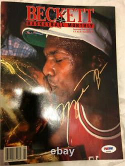 Rare Michael Jordan Gold Signé Beckett Magazine Psa Dna Coa Autographe Uda