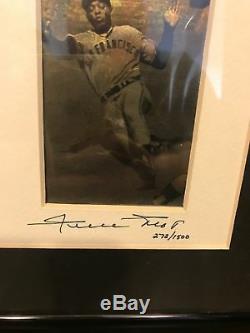 Rare Willie Mays 1952 Signé Autographié Impression Topps Plaque Adn Affichage Psa