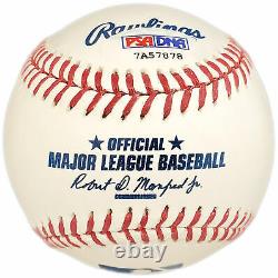 Rickey Henderson Autographed Mlb Baseball Yankees, A’s #24 Psa/dna 107002