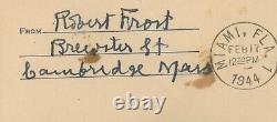 Robert Frost a signé et adressé à la main une enveloppe autographiée PSA DNA encastrée