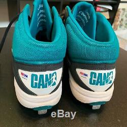 Robinson Cano Signé Jeu Crampons D'occasion Chaussures (2) Seattle Mariners Psa Adn Coa