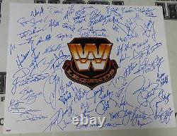Roddy Piper Shawn Michaels Bret Hart +50 Wwe Légendes Signées 20x24 Photo Psa/adn