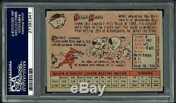 Roger Maris Autographié 1958 Rookie Card Yankees Topps Mint 9 Psa / Adn 27393341