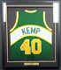 Seattle Sonics Shawn Kemp Autographié Signé Jersey Vert Encadrée Psa / Adn 83533
