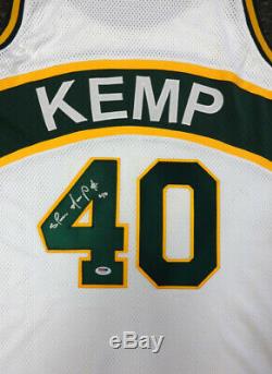 Seattle Sonics Shawn Kemp Autographié Signé Maillot Blanc Psa / Adn 55994