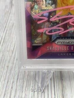 Shaquille O'Neal 2019-20 Panini Prizm Pink Ice Auto Hard Signed #11 PSA/DNA 10 <br/> <br/>Shaquille O'Neal 2019-20 Panini Prizm Rose Glace Autographe Dur Signé #11 PSA/DNA 10