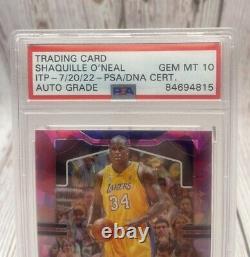 Shaquille O'Neal 2019-20 Panini Prizm Pink Ice Auto Hard Signed #11 PSA/DNA 10   <br/>  <br/>  Shaquille O'Neal 2019-20 Panini Prizm Rose Glace Autographe Dur Signé #11 PSA/DNA 10