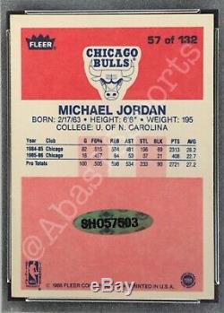 Signé 1986/87 Fleer 57 Michael Jordan Réel Véritable Carte Auto Rc Psa Dna Uda