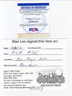 Stan Lee A Signé Le 30e Anniversaire Spider-man Comic Book Autographié Psa/adn