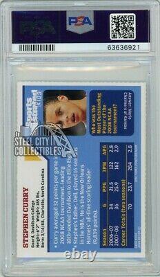 Stephen Curry 2008 Sport Illustrated Si For Kids Autograph Rookie Rc Psa/adn 10