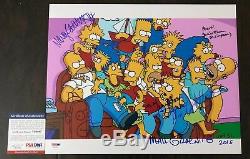 The Simpsons Matt Groening & Cast Signé 11x14 Withhomer Dessin Psa / Adn