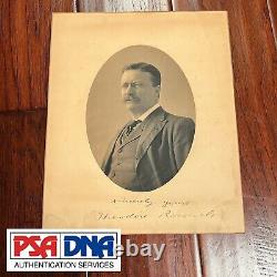 Theodore Roosevelt Portrait Photographique De Psa/adn Signé En Tant Que Président Autograph