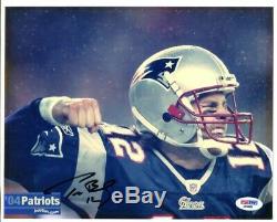 Tom Brady Photo Dédicacée 8x10 Autographié Patriots Psa / Adn D24660