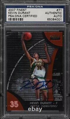 Topps Finest Basketball 2007 Kevin Durant Rookie Auto #71 Rc Psa/dna Authentic