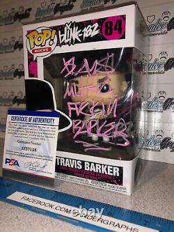Travis Mutha F Barker Blink 182 Signé Autographié Funko Pop-psa Dna Coa Psadna