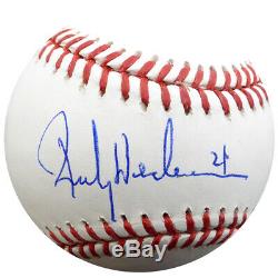 Vente! Henderson Rickey Autographié Lmb Baseball Yankees, A # 24 De Psa / Adn