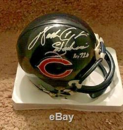 Walter Payton Autographed Chicago Bears Mini Casque Avec Psa Inscriptions / Adn Coa