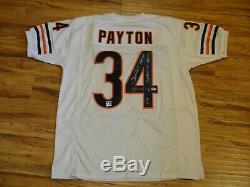 Walter Payton Jersey Signé Stat Psa / Adn Certifié Chicago Bears Autographed