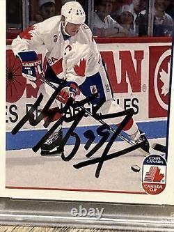 Wayne Gretzky Autographié 1991 Upper Deck Canada Cup Card Psa Adn Signé Auto