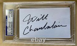 Wilt Chamberlain Autographié 3x5 Carte Index Couper Psa/adn Lakers Beautiful Auto